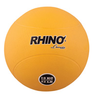 10 kilo rubber medicine ball, yellow